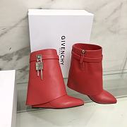 Givenchy Shark Lock Red Ankle Boots  - 4