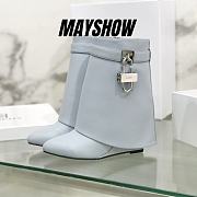 	 Givenchy Shark Lock Blue Grey Ankle Boots - 1