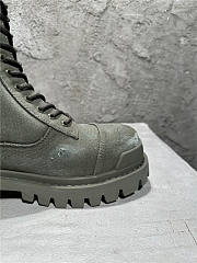 Balenciaga Strike Canvas Combat Boots in Green - 3