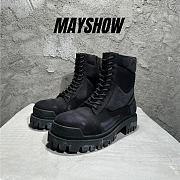 Balenciaga Strike Canvas Combat Boots in Black  - 1