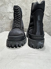 Balenciaga Strike Canvas Combat Boots in Black  - 3