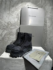 Balenciaga Strike Canvas Combat Boots in Black  - 5