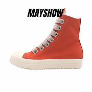 Rick Owens DRKSHDW Fogachine Mega Lace Orange Canvas High Top - DS01B7800DMW1 5311 - 1