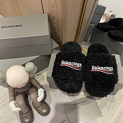 Balenciaga Furry Slide Black - 654747W2DO11096 - 2