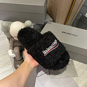 Balenciaga Furry Slide Black - 654747W2DO11096 - 3