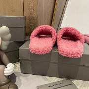 	 Balenciaga Furry Slide Pink - 4