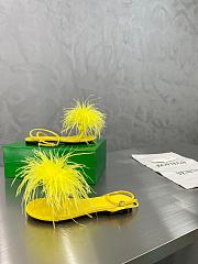 Bottega Veneta Yellow Feather Dot Sandals - 5