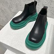 Bottega Veneta Black Acid Turquoise Mid Tire Ankle Chelsea Boot - 630281VBS501489 - 2