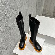 Bottega Veneta Black Tangerine Flash Knee High Chelsea Boot Shearling - 4