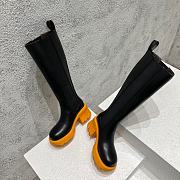 Bottega Veneta Black Tangerine Flash Knee High Chelsea Boot Shearling - 5