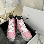 Celine Jane Mid Lace-up Sneaker In Pink - 2