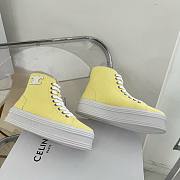 Celine Jane Mid Lace-up Sneaker In Yellow - 5