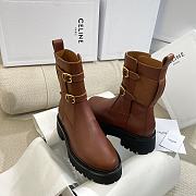 Celine Bulky Buckled Medium Boot In Calfskin Brown - 346513607C.19EB - 5