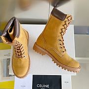 Celine Kurt High Lace-up Boot In Nubuck Calfskin Light Tan - 344273584C.18LA - 4