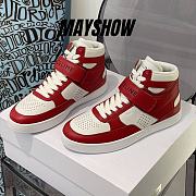 Celine CT-03 Trainer High Top With Scratch Sneakers Optic White Red - 1