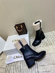 Chloe Black Shearling Betty Rain Boot - CHC21W544M9001 - 5