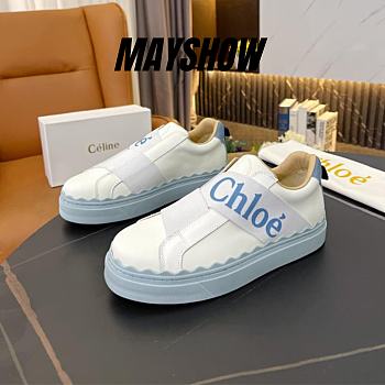 Chloe Storm Blue Lauren Sneaker with Strap - CHC20A363M141F