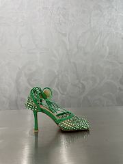 Bottega Veneta Parakeet Sparkle Stretch Lace-Up Sandal - 667206V0GU13750 - 5