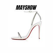 Christian Louboutin So Me 100 Patent White Sandals - 3220013W302 - 1