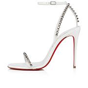 Christian Louboutin So Me 100 Patent White Sandals - 3220013W302 - 3