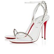 Christian Louboutin So Me 100 Patent White Sandals - 3220013W302 - 5