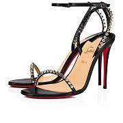 	 Christian Louboutin So Me 100 Black Leather Sandals - 1200129BK65 - 2