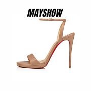 	 Christian Louboutin Loubi Queen 120 Nude Nappa Sandals - 1191582PK1A - 1