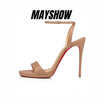 	 Christian Louboutin Loubi Queen 120 Nude Nappa Sandals - 1191582PK1A