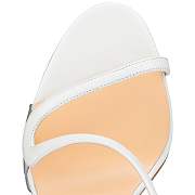 	 Christian Louboutin Rosalie 100 White Leather Sandals - 3210190W222 - 3