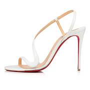 	 Christian Louboutin Rosalie 100 White Leather Sandals - 3210190W222 - 4