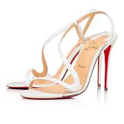 	 Christian Louboutin Rosalie 100 White Leather Sandals - 3210190W222 - 5