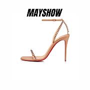 Christian Louboutin So Me 100 Nude Leather Sandals - 1200129H424 - 1