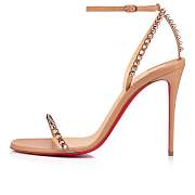 Christian Louboutin So Me 100 Nude Leather Sandals - 1200129H424 - 4