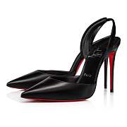 Christian Louboutin O Kate Sling 100 Black Leather Pumps - 3220853B439 - 4