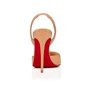 Christian Louboutin O Kate Sling 100 Nude Leather Pumps - 3221251PK1A - 2