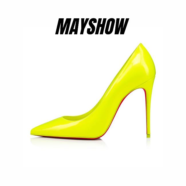 Christian Louboutin Kate 100 Yellow Patent Pumps - 1231101Y324 - 1