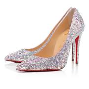 Christian Louboutin Kate 100 Multicolor Suede and Strass Pumps - 1200479W081 - 4