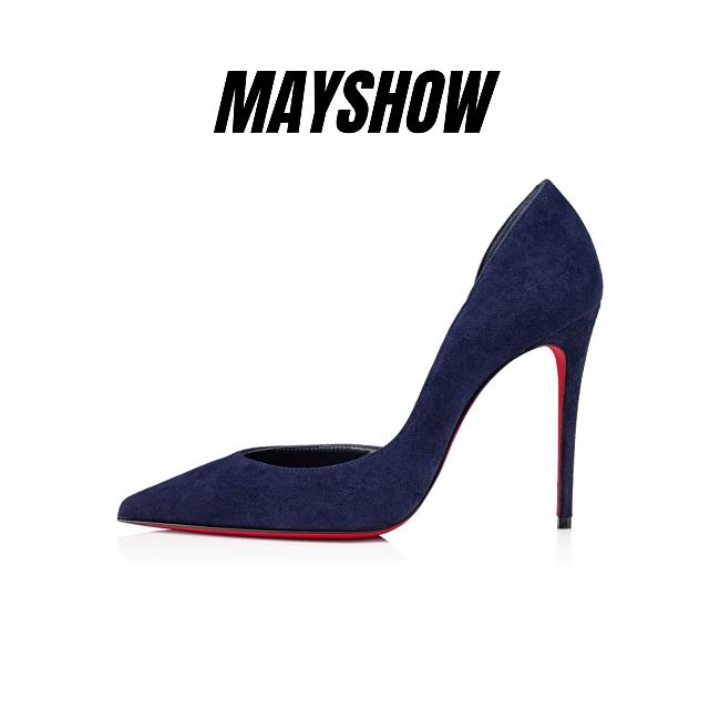 Christian Louboutin Iriza 100 Blue Suede Pumps - 12105164010 - 1