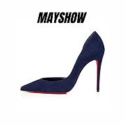 Christian Louboutin Iriza 100 Blue Suede Pumps - 12105164010 - 1