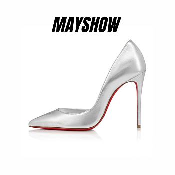 Christian Louboutin Iriza 100 Silver Nappa Pumps - 3220080S211