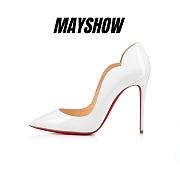 	 Christian Louboutin Hot Chick 100 White Patent Pumps - 1190911W222 - 1