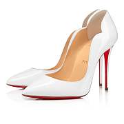 	 Christian Louboutin Hot Chick 100 White Patent Pumps - 1190911W222 - 4