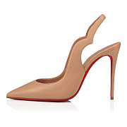 Christian Louboutin Hot Chick Sling 100 Nude 2 Nappa Pumps - 3220465N286 - 3