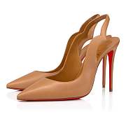 Christian Louboutin Hot Chick Sling 100 Nude 3 Nappa Pumps - 3220465N287 - 5