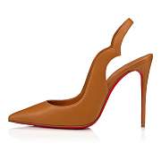 Christian Louboutin Hot Chick Sling 100 Nude 4 Nappa Pumps - 3220465N288 - 3