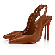 Christian Louboutin Hot Chick Sling 100 Nude 5 Nappa Pumps - 3220465N248 - 5