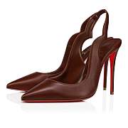 Christian Louboutin Hot Chick Sling 100 Nude 8 Nappa Pumps - 3220465N249 - 5