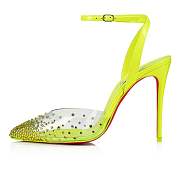 Christian Louboutin Spikaqueen 100 Fluo Yellow PVC and Strass Pumps - 1230759T976 - 3