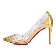 Christian Louboutin Degrastrass PVC 85 Gold PVC and Strass Pumps - 1230089G315 - 2