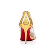 Christian Louboutin Degrastrass PVC 85 Gold PVC and Strass Pumps - 1230089G315 - 3